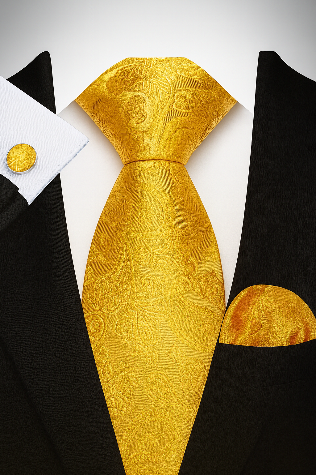 Andrew Lloyd 100% Silk Tie – Gold Imperial Paisley