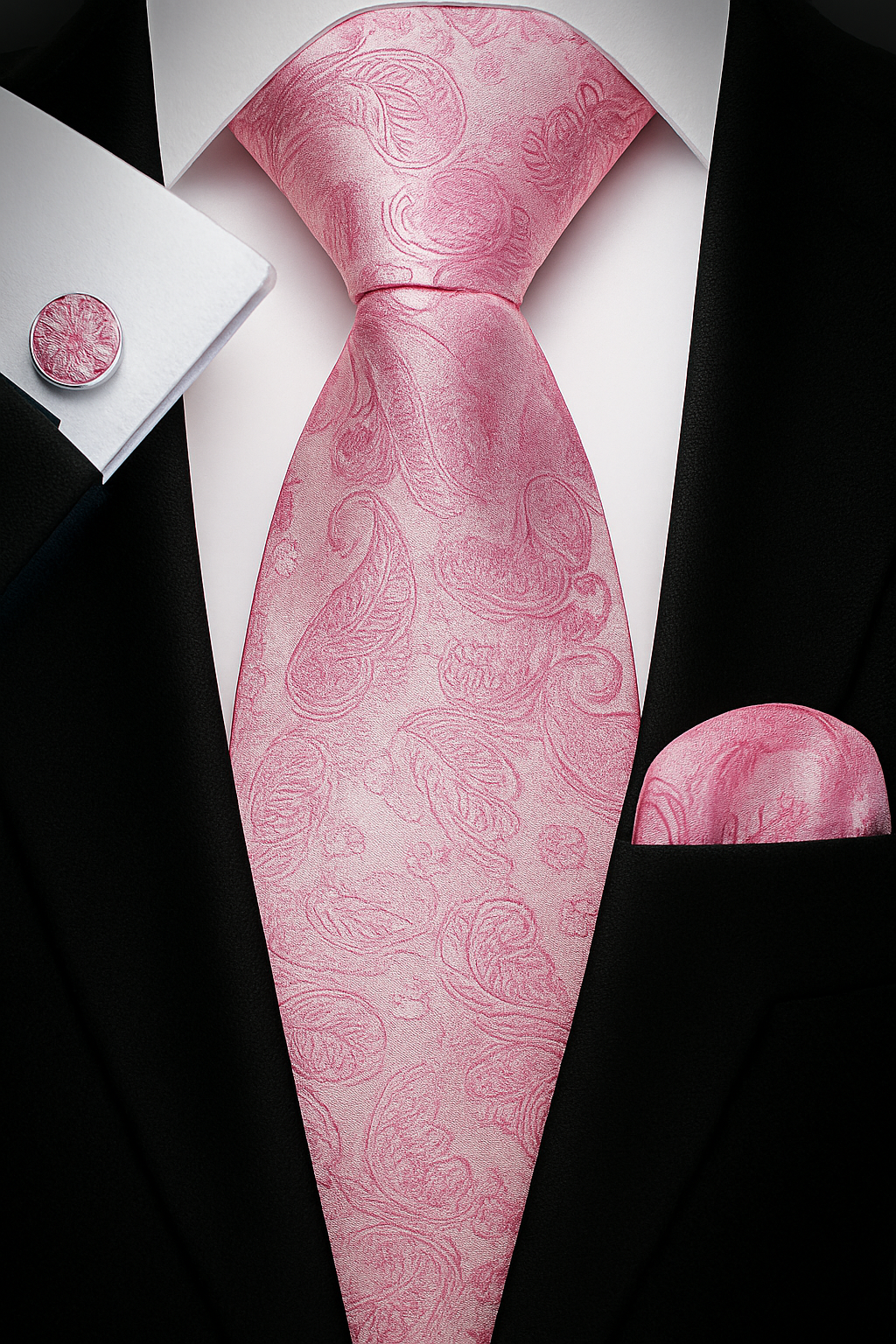 Andrew Lloyd 100% Silk Paisley Tie – Blush Pink Elegance