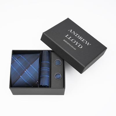 Andrew Lloyd 100% Silk Tie – Royal Blue Grid