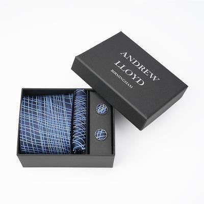 Andrew Lloyd 100% Silk Tie – Ocean Linework