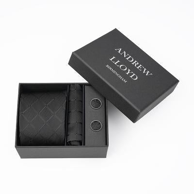 Andrew Lloyd 100% Silk Tie – Classic Black Check