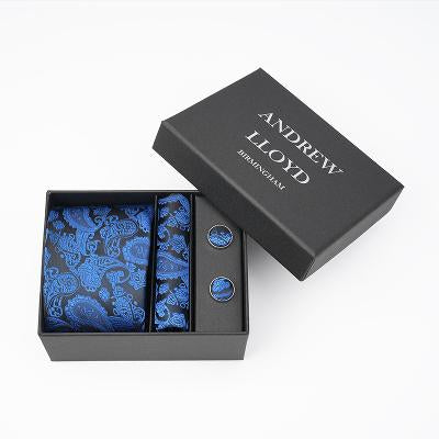 Andrew Lloyd 100% Silk Tie – Sapphire Paisley