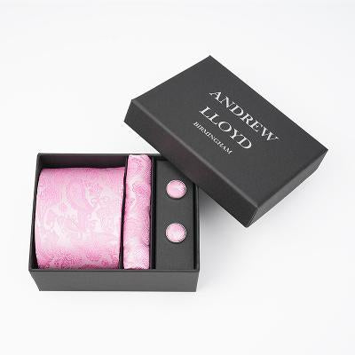 Andrew Lloyd 100% Silk Paisley Tie – Blush Pink Elegance