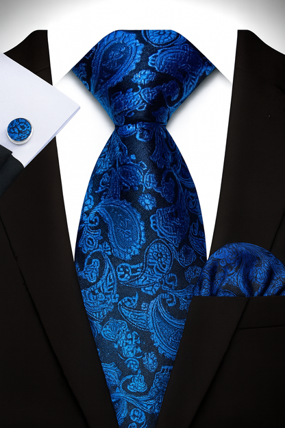 Andrew Lloyd 100% Silk Tie – Sapphire Paisley