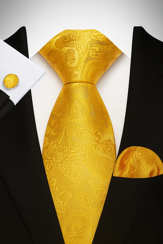 Andrew Lloyd 100% Silk Tie – Gold Imperial Paisley