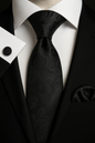 Andrew Lloyd 100% Silk Tie – Jet Black Baroque