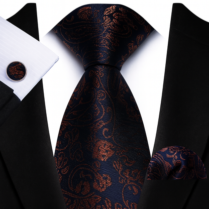 Andrew Lloyd 100% Silk Tie – Midnight Crimson Floral
