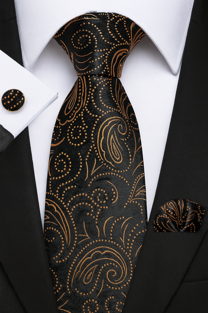 Andrew Lloyd 100% Silk Tie – Copper Spiral Swirl