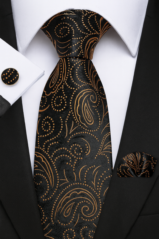 Andrew Lloyd 100% Silk Tie – Copper Spiral Swirl