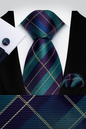 Andrew Lloyd 100% Silk Tie – Purple & Aqua Check
