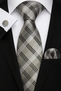 Andrew Lloyd 100% Silk Tie – Silver Houndstooth Check