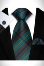 Andrew Lloyd 100% Silk Tie – Teal & Navy Check
